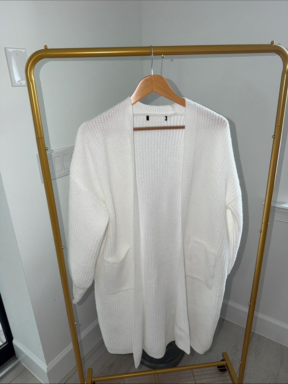White Open-Front Women's Cardigan Sweater